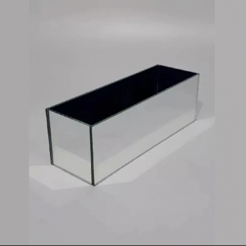 Vaso Cachepot de Vidro Espelhado Cotar Maricá - Vaso Cachepot Metal Galvanizado